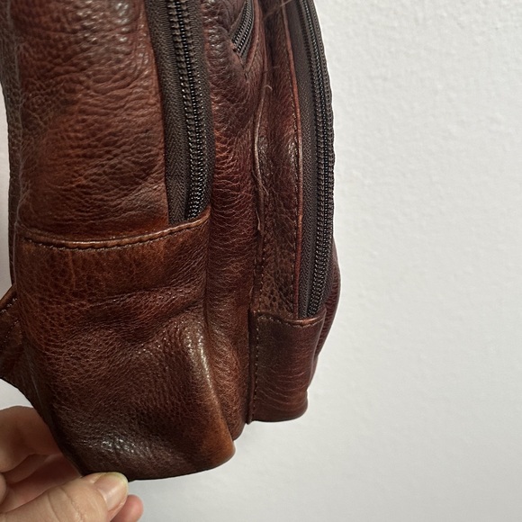 Scully Dark Brown Leather Sling Bag - Picture 6 of 16